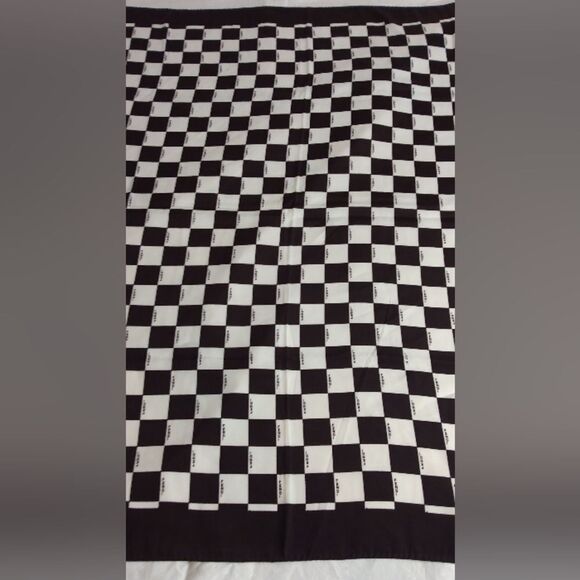 Fendi Brown and White Checkered Silk Scarf Foulard Vintage - Picture 5 of 11